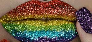 Gif animé bouche arc en ciel